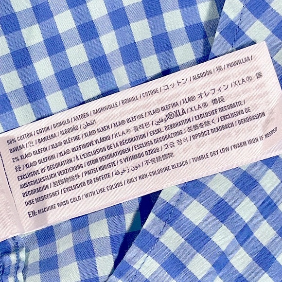 Abercrombie & Fitch mens blue gingham checkered plaid button down shirt - size S - Picture 8 of 9